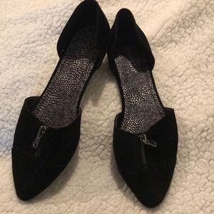 Black Flats with zipper